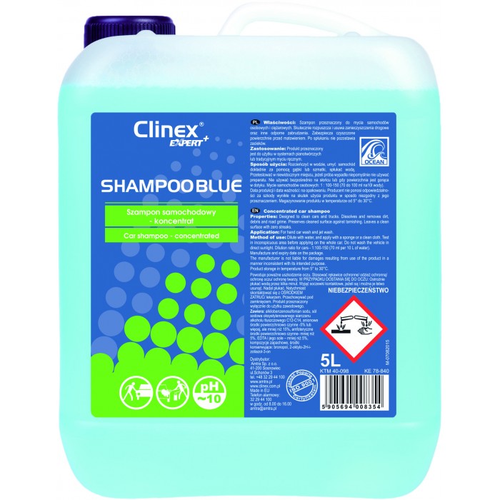 Clinex Expert, Shampoo Blue , Συμπυκνωμένο σαμπουάν αυτοκινήτου 20L