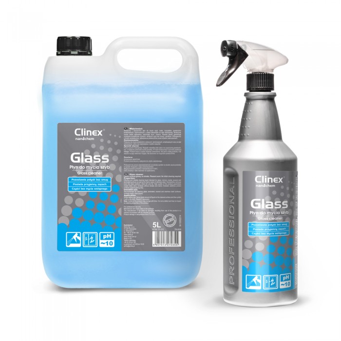 Clinex Glass, καθαριστικό για γυάλινες επιφάνειες, 1L, 5L