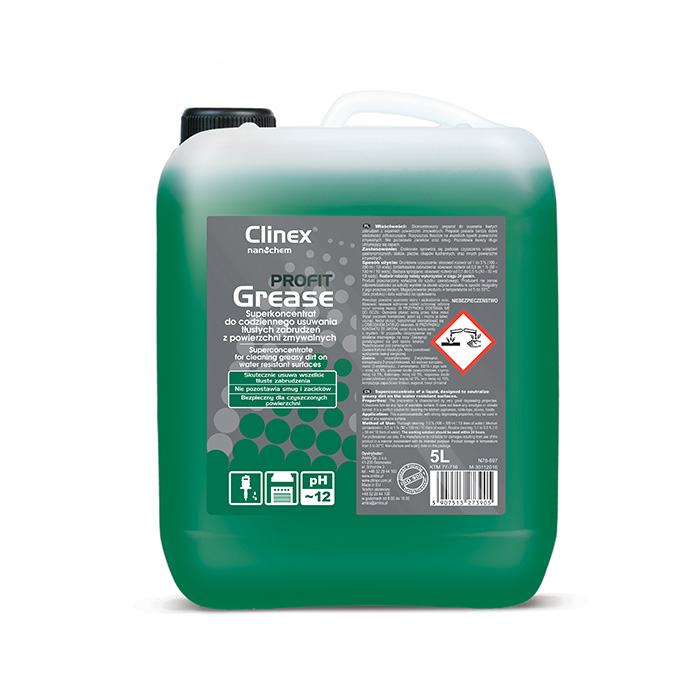 Clinex PROFIT Grease Υπερσυμπυκνωμένο καθαριστικό ενάντια στους πολύ λιπαρούς ρύπους 5L