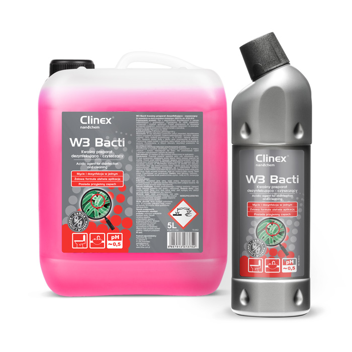Clinex W3 Bacti, Καθαριστικό παπί για τουαλέτες  1L, 5L